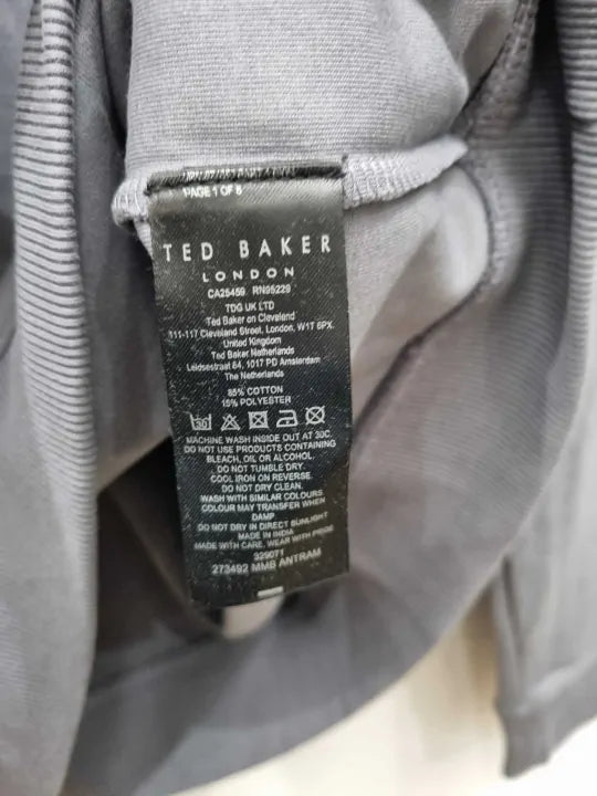 Ted Baker - Charcoal Grey Antram Quarter Zip Jumper Size: Large