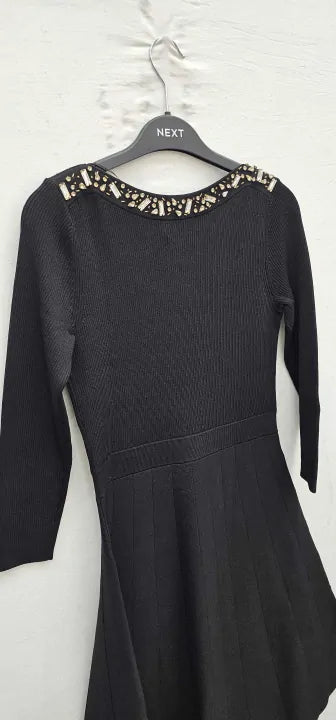Hobbs London - Black Emily Knitted Sequin Dress - Black Size: 8