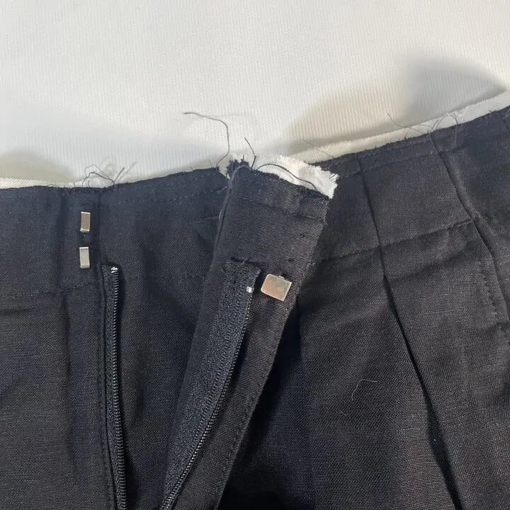 Mango - 12-Black Linen Blend Trousers Size: Uk 8