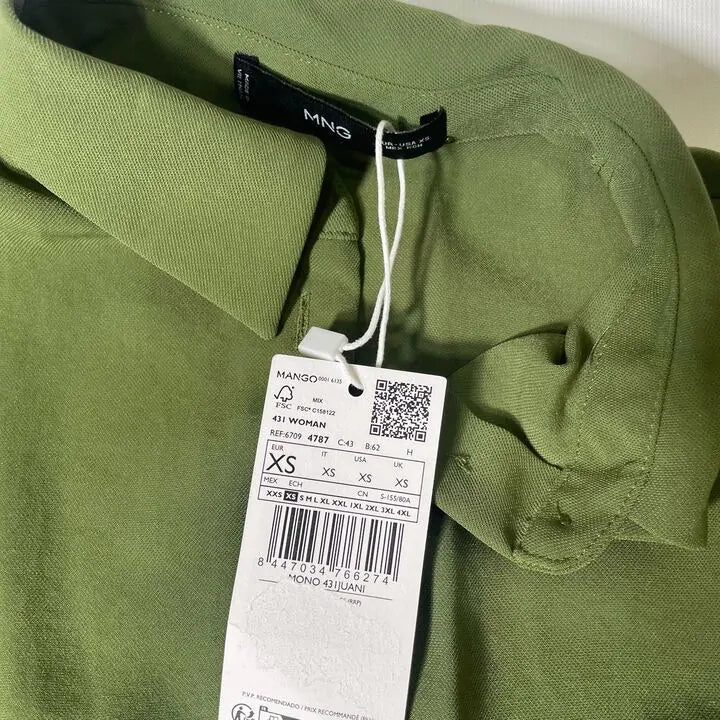 Mango - Green Bow Long Jumpsuit Size: Xs