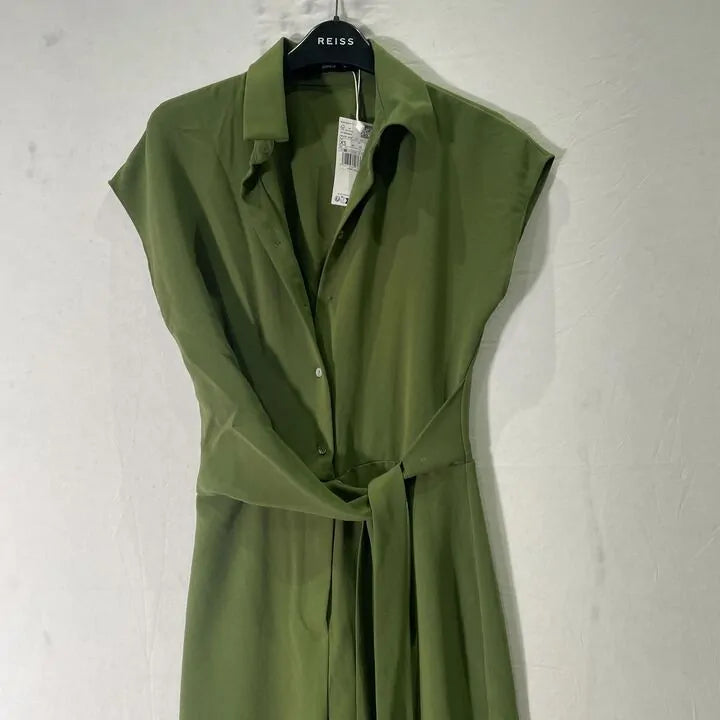 Mango - Green Bow Long Jumpsuit Size: Xs
