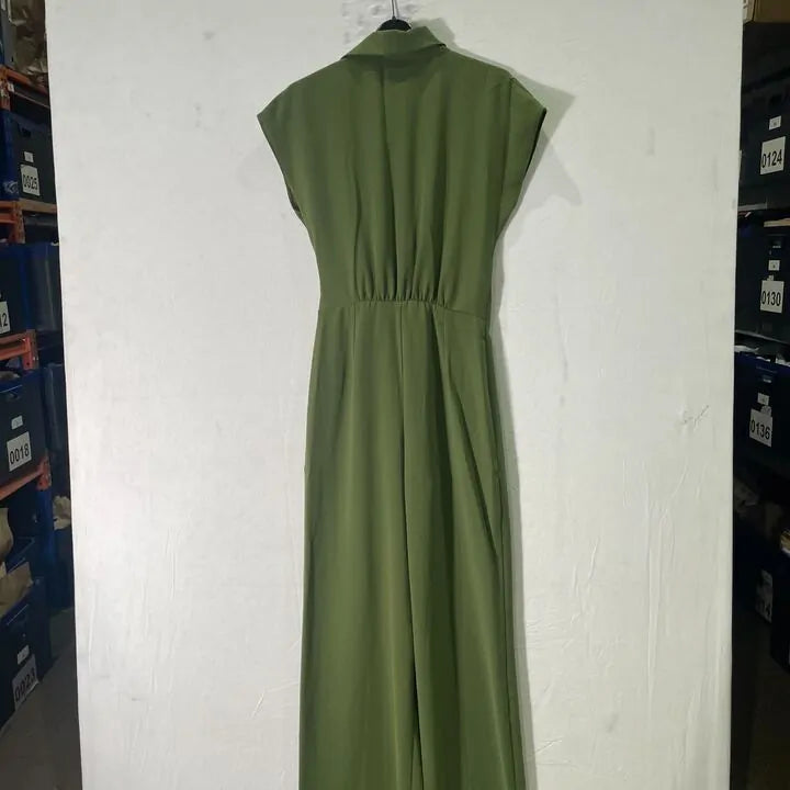 Mango - Green Bow Long Jumpsuit Size: Xs