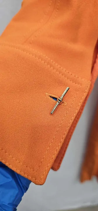 Victoria Beckham-1222Wdr003710A Burnt Orange-8-Orange-Orange Wrap Front Midi Dress-Orange Size: Uk10
