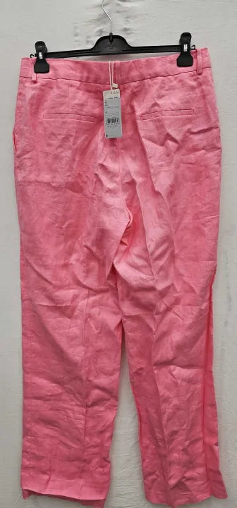 Mango - Pink Linen Suit Trousers - Pink Size: Eur42