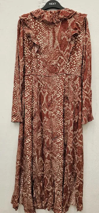 All Saints - Brown Liana Snake Print Dress - Ginger Size: Uk8