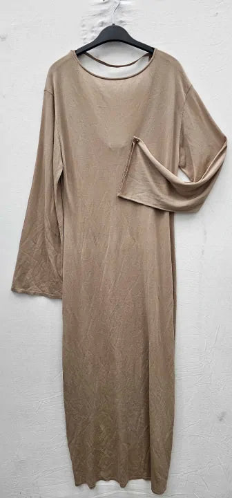 & Other Stories - Tan Boat Neck Midaxi Dress - Beige Size: S