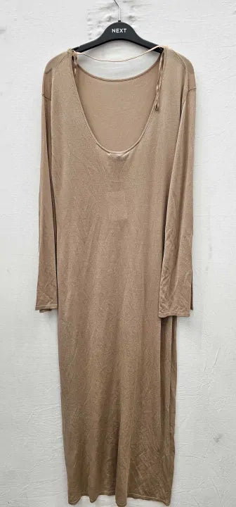 & Other Stories - Tan Boat Neck Midaxi Dress - Beige Size: S