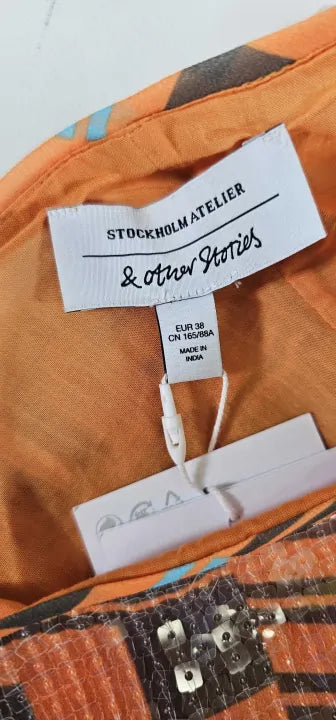 & Other Stories - Orange Dagmar Cotton Mini Dress - Orange Size: Uk10