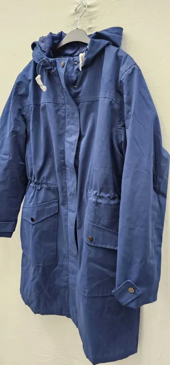 Hobbs London - Blue Kyra Cotton Blend Coat - Blue Size: Uk14