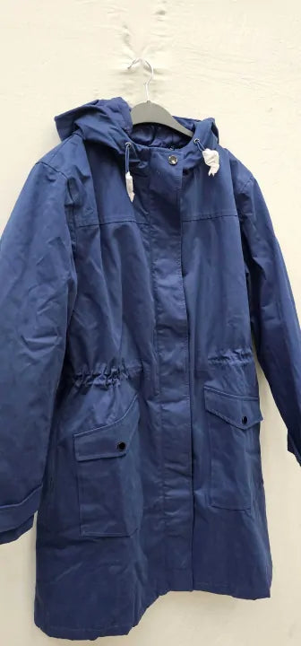 Hobbs London - Blue Kyra Cotton Blend Coat - Blue Size: Uk14