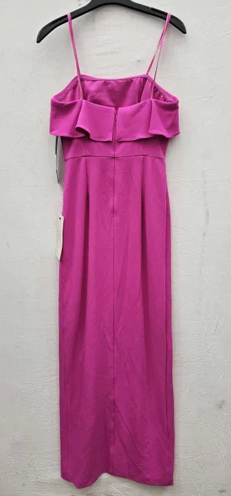 Adrianna Papell - Fuschia Stretch Crepe Column Gown - Pink Size: Uk6