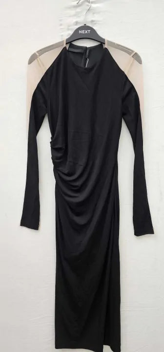 Helmut Lang - Black Ruched Midi Dress - Black Size: M