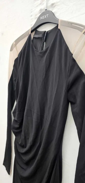 Helmut Lang - Black Ruched Midi Dress - Black Size: M