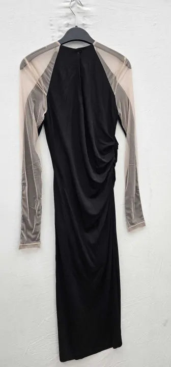 Helmut Lang - Black Ruched Midi Dress - Black Size: M