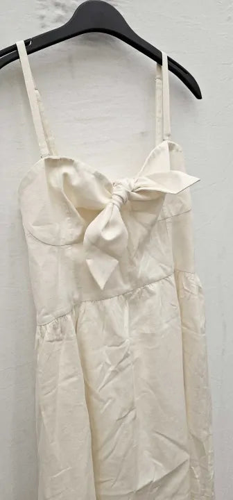 Solid & Striped - Cream Auroa Midi Dress - Beige Size: L