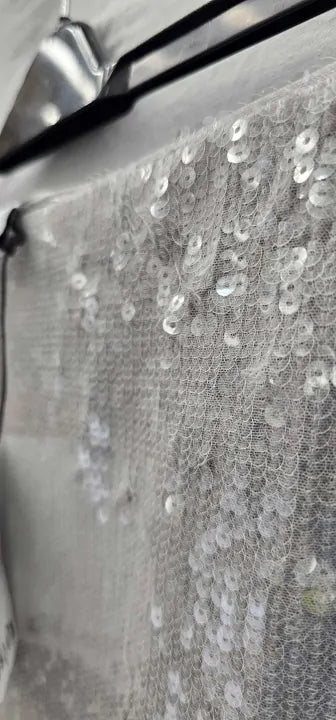 & Other Stories - Silver Sequin Midi Pencil Skirt - Grey Size: Uk14