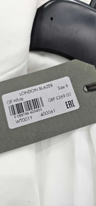 All Saints - Ecru London Single Breasted Cotton Blend Blazer - Of White Size: Uk8