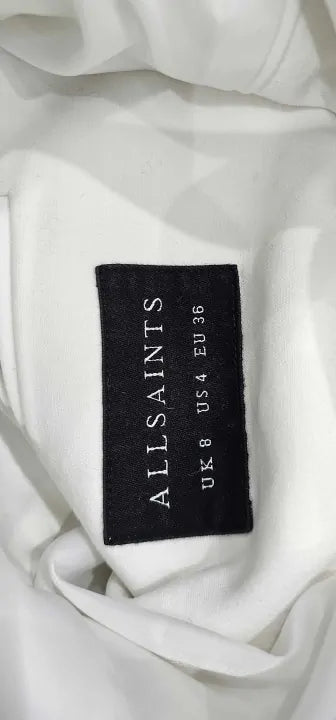 All Saints - Ecru London Single Breasted Cotton Blend Blazer - Of White Size: Uk8