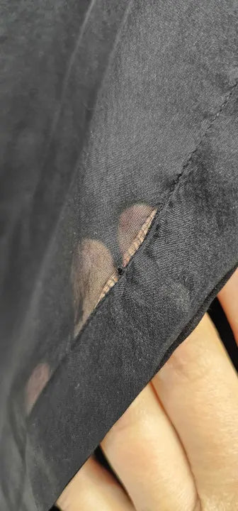 Mango X Victoria Beckham - Black Sheer Silk Blend Shirt - Black Size: Xs