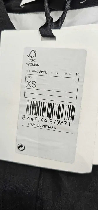 Mango X Victoria Beckham - Black Sheer Silk Blend Shirt - Black Size: Xs