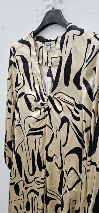 Cos - Ecru/Black Upolu Printed Dress - Beige Size: Eur 36