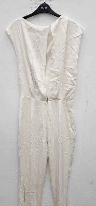 Reiss - Ivory Aurelia Open Back Jumpsuit - White Size: Uk12