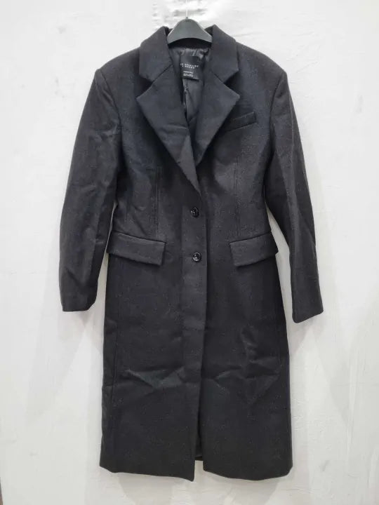 Mango Wide Lapel Wool-Blend Coat Size: Large