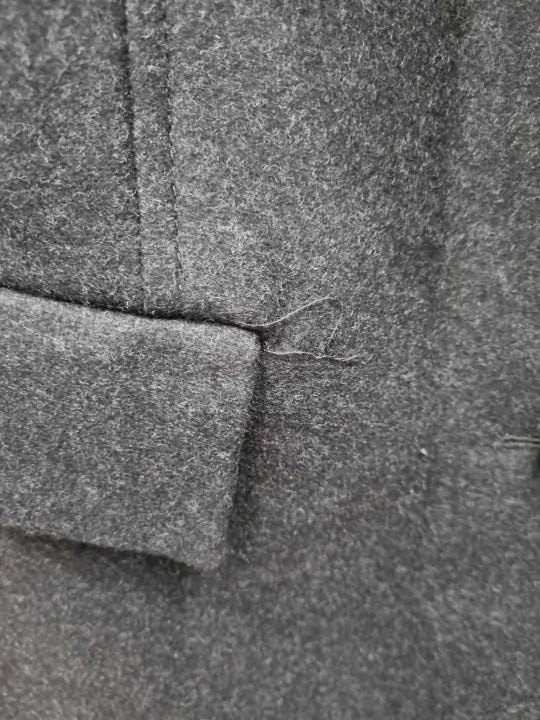 Mango Wide Lapel Wool-Blend Coat Size: Large