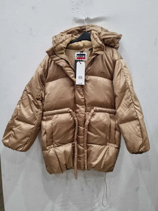 Levi's - Gold Travertine Puffer Coat Size: Small