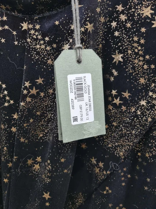 All Saints - Black Jemima Star Mini Dress Size: Uk 16