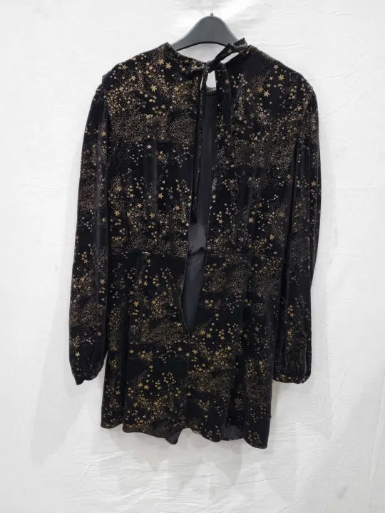 All Saints - Black Jemima Star Mini Dress Size: Uk 16