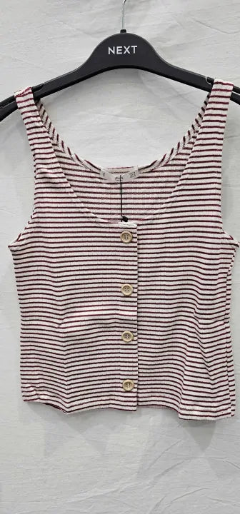 Top 206Stripe Womens , Red And Cream Size: M
