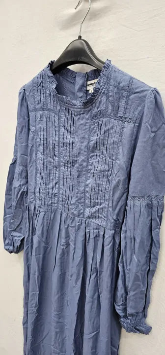 Somerset By Alice Temperley- Lace Trim Pephem Maxi Dress-Blue Size: UK8