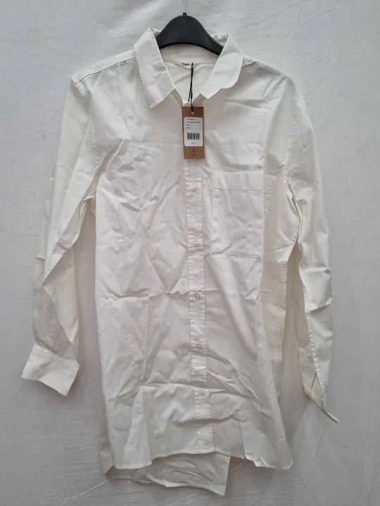 Hush White Oversized Cotton Shirt Size: Uk 8