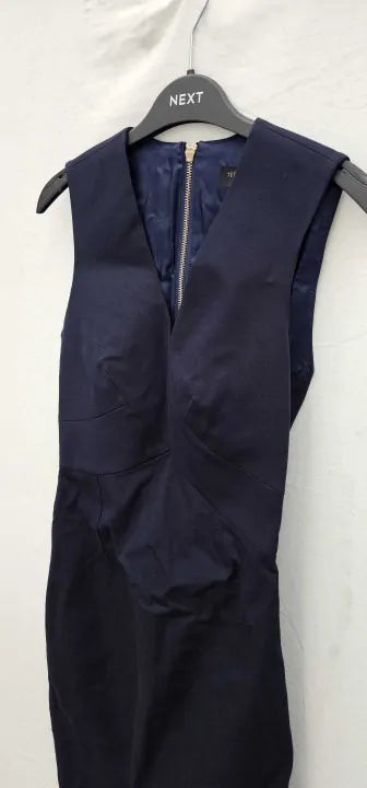 Ted Baker-247767 Navy-6-Navy-Navy Elenii Cotton Midi Dress-Navy Size: UK 6