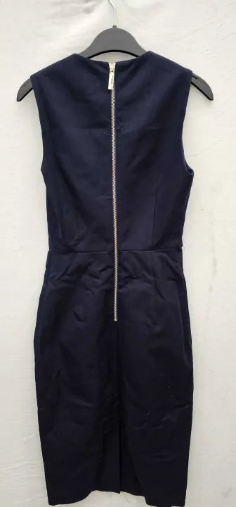 Ted Baker-247767 Navy-6-Navy-Navy Elenii Cotton Midi Dress-Navy Size: UK 6