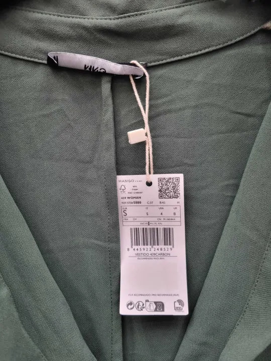 Mango Carbon Knot Front Shirt Dress Size: Small