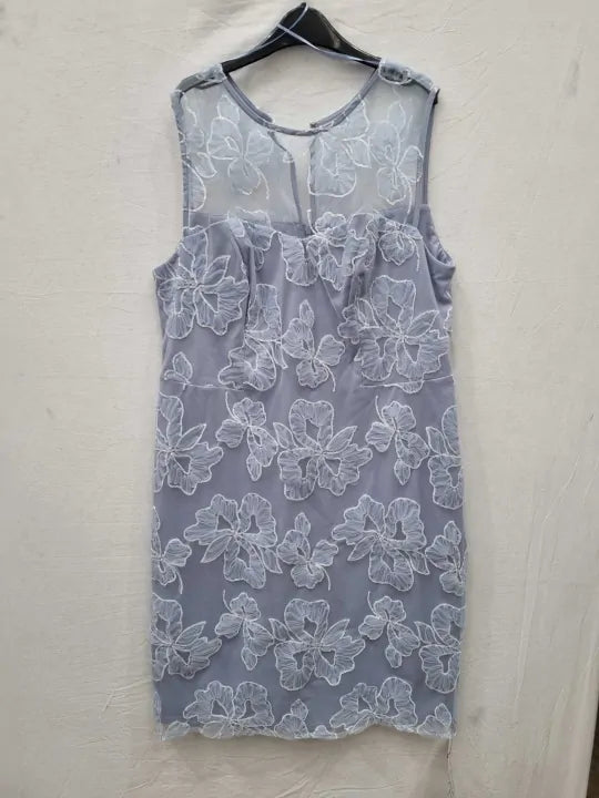 Gina Bacconi - Elia Embroidered Dress And Chiffon Jacket Size: Uk 22