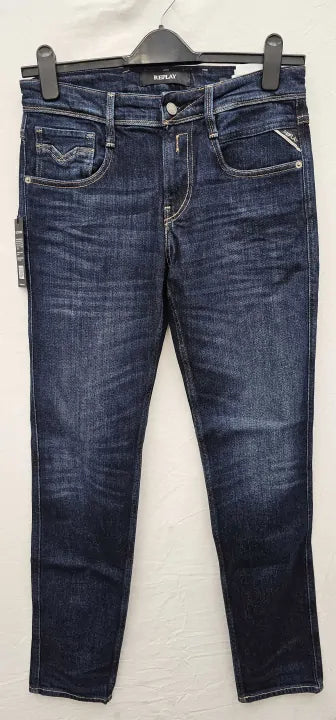 Replay-M914Y .000.41A 90A 007-30 30-Blue-Mid Blue Anbass Slim Stretch Jeans-Blue Size: 30/32