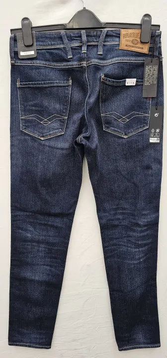Replay-M914Y .000.41A 90A 007-30 30-Blue-Mid Blue Anbass Slim Stretch Jeans-Blue Size: 30/32