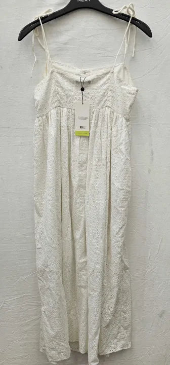 Whistles-005035004 White-6-White-White Mabel Broderie Cotton Midi Dress-White Size: Uk6