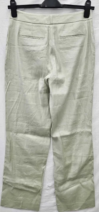 Reiss-26110253-10-Green-Sage Liana Wide Leg Trousers-Green / Mint Size: Uk10