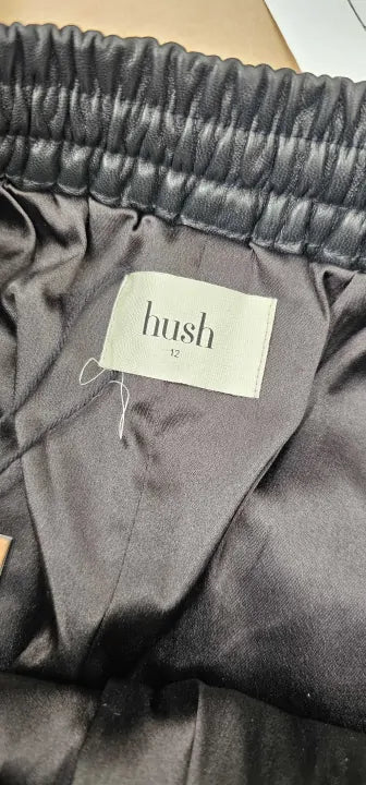 Hush - Black Leather Trousers - Black Size: Uk12