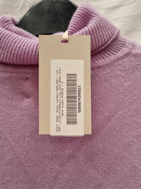 Scott & Scott London Lilac Snow Babe Cashmere Jumper Size: Medium