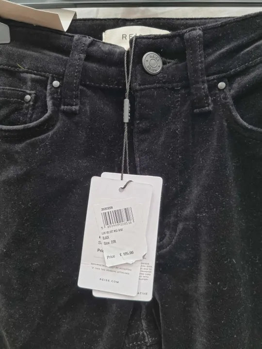 Reiss - Black Lux Skinny Stretch Jeans Size: 27R