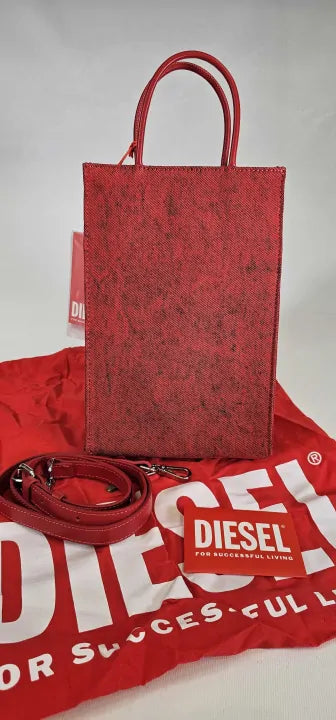 Dsl 3D Logo-Embossed Tote Bag -Red Size: Small
