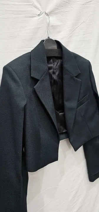 Victoria Beckham - Dark Green Cropped Tailored Jacket - Green Size: Uk10