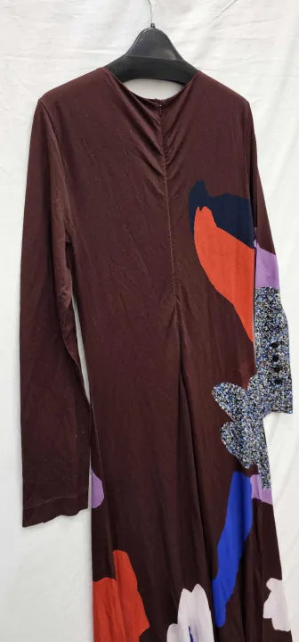Paul Smith - Burgundy Printed Midi Dress - Red Size: L