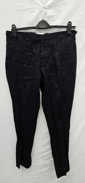 Reiss Smart Linen Trousers, Regular Fit - Navy Size: 34