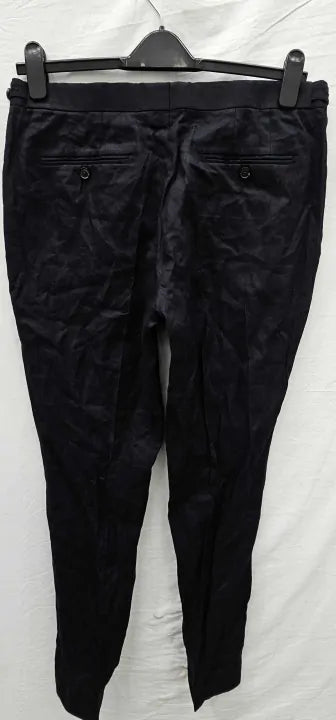 Reiss Smart Linen Trousers, Regular Fit - Navy Size: 34